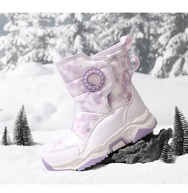 Winter Children's Cotton Shoes Anti-Slip Ice Claw High-Top Waterproof Fleece-Lined Snow Boots for Girls And Boys Hot Sale Of The