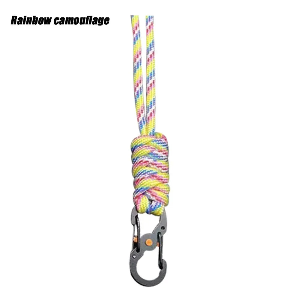 Handmade Snake Knot Paracord Keychain Outdoor Rock Climbing Camping Rescue Emergency Survival Rope Metal Key Chains Gifts