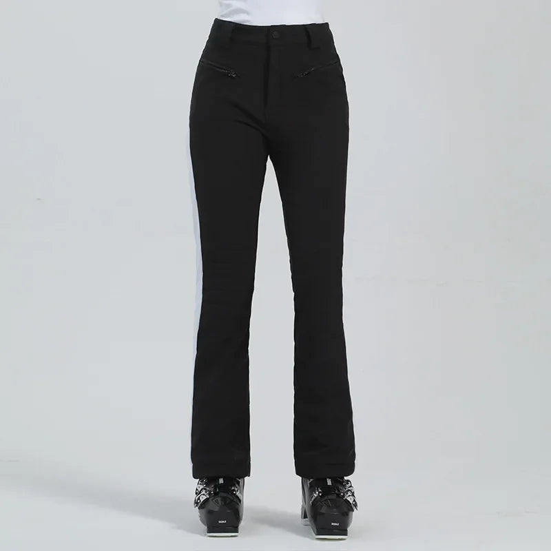 Ladies High Elasticity Skiing Pants Women Slim Winter Trousers 2025 Alpine Sport Ski Pants Outdoor Warm Waterproof Snow Clothes