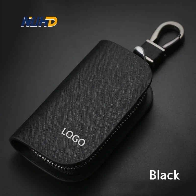 Leather Car Key Case Universal Keychain For BMW Mercedes Audi VW Bentley Ferrari FIAT Alfa Jeep Key Cover Protector Accessories