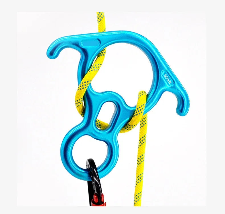 Rock Climbing Descender OX Horn 8 Descend Ring Downhill Eight Ring With Bent-ear Rappelling Gear Belay Device Equipment