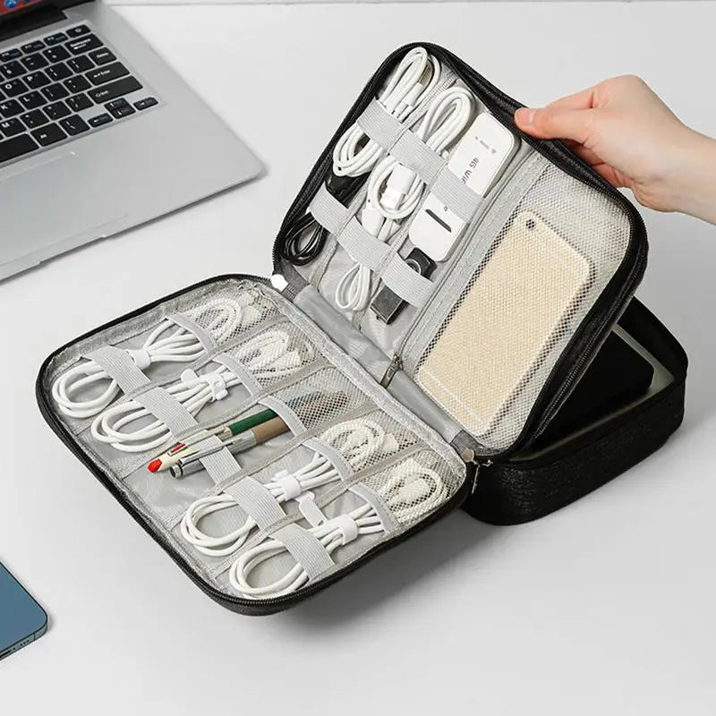 Electronics Organizer Travel Case Compact Waterproof Electronics Organizer Case Travel Essentials Cable Storage Bag For Mini