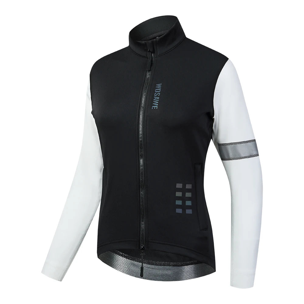 WOSAWE Women's Winter Thermal Fleece Cycling Jersey Long Sleeve Bike Jacket for Riding & Gym Ropa Ciclismo Clothings