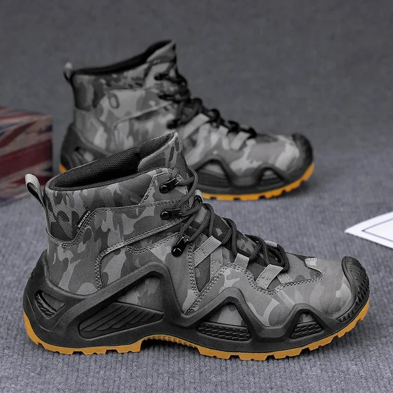 Oxford Waterproof Tactical Boots Men's Outdoor Non-slip Climbing Hiking Sports Shoes 45Plus Size Camouflage Work Shoes 46