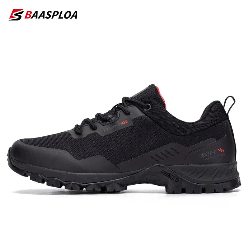 Men's Waterproof Hiking Boots Baasploa - Anti-Skid Above Ankle Travel Shoes Bamboo Fiber