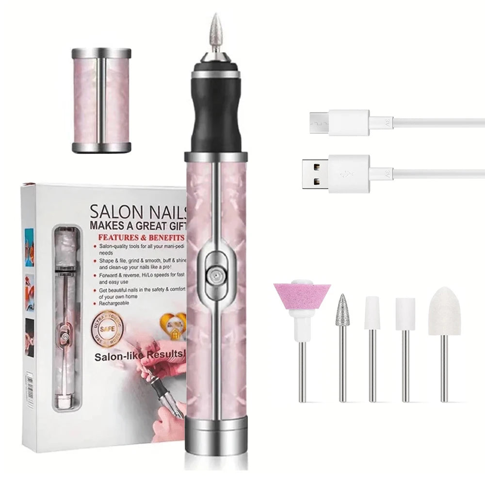 LINMANDA Many sets Electric Nail File Portable Manicure Pedicure Polishing Grinding Peeling Nail Drill for Fingernail Toenail