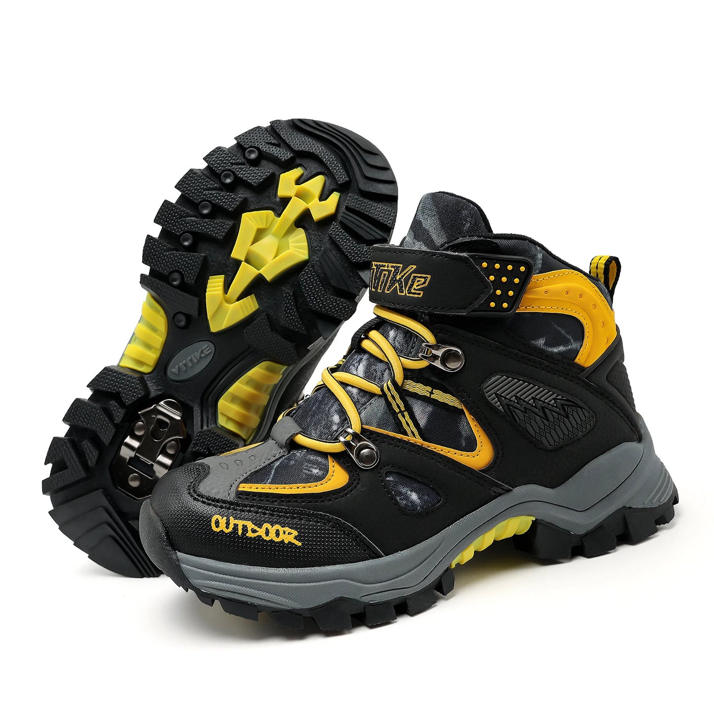 Kids Hiking Boots Boys Girls Outdoor Walking Climbing Sneaker Comfortable Snow Shoes Hiker Boot Antiskid Steel Buckle Sole