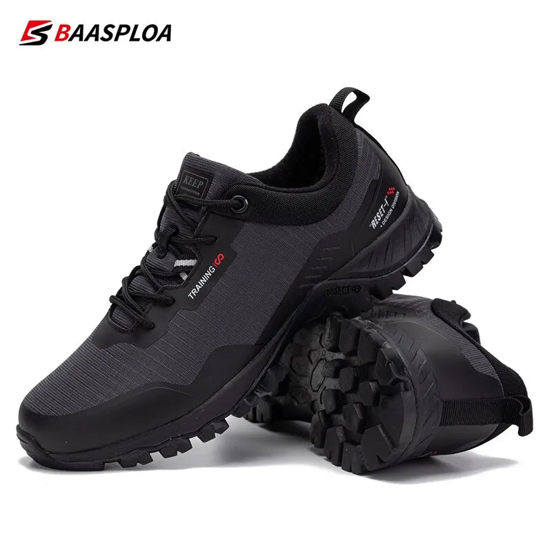 Men's Waterproof Hiking Boots Baasploa - Anti-Skid Above Ankle Travel Shoes Bamboo Fiber