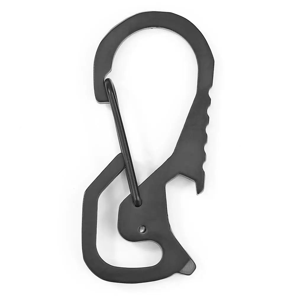 Carabiner Keychain Hook Outdoor Stainless Steel Carabiner Cap Lifter Hex Driver Bottle Opener Keychain Ring Climbing Accessorie