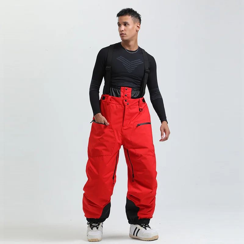 New Men Skiing Pants Winter Thickening Warm Ski Overalls Windproof Snowboard Trousers Outdoor Loose Snow Clothes Waterproof Pant
