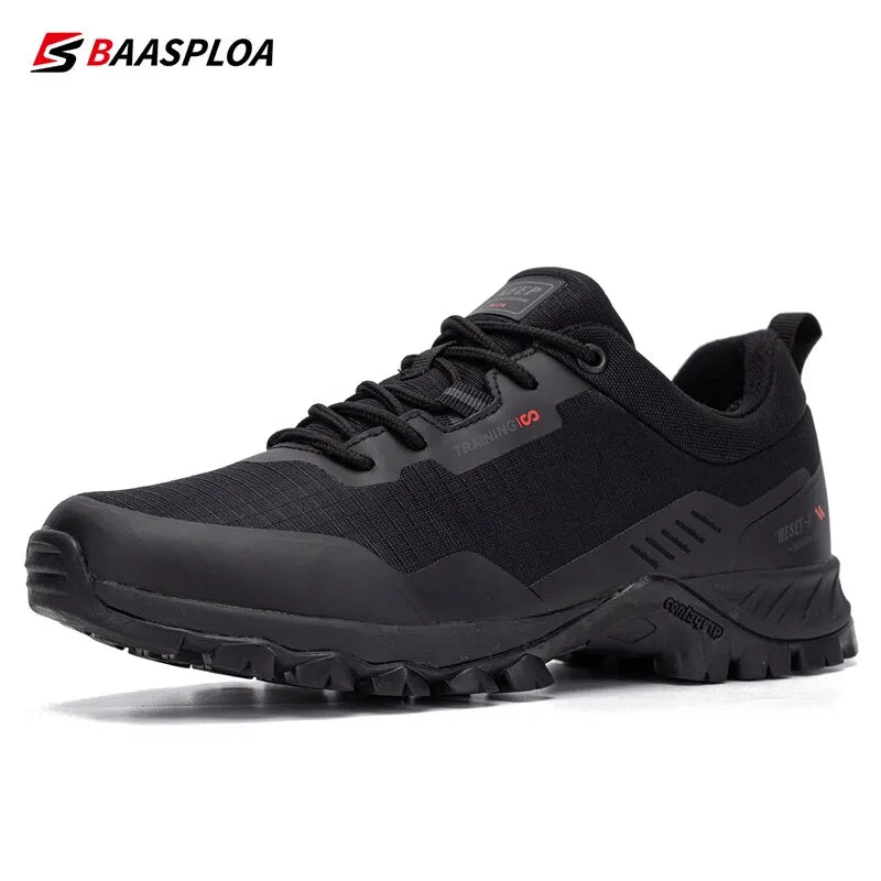 Men's Waterproof Hiking Boots Baasploa - Anti-Skid Above Ankle Travel Shoes Bamboo Fiber