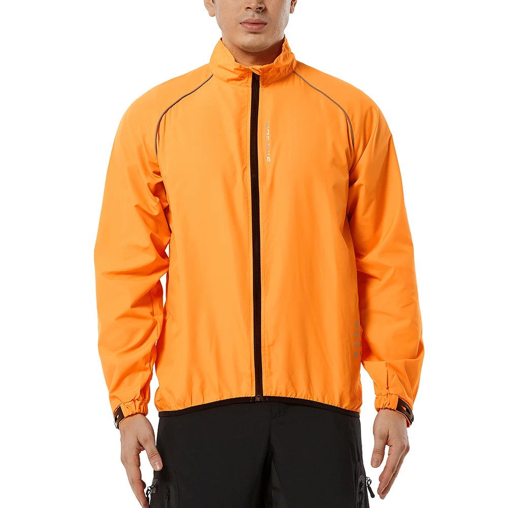 WOSAWE Men's Cycling Windbreaker Ultralight Reflective Windproof Jacket Men MTB Road Bike Wind Coat Long Sleeve Bicycle Clothing