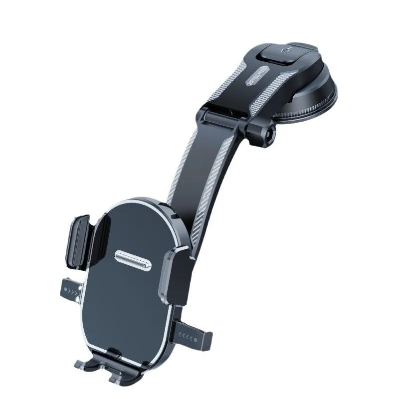 Adjustable Car Phone Mount with ABS Frame & Strong Suction Base - 360° Swivel Dashboard Cradle, Anti-Shake/Slip Design