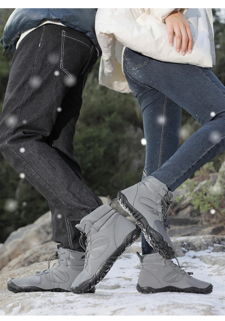 Men Women Waterproof Winter Boots Snow Barefoot Casual Shoes Outdoor Warm Work Shoes Ankle Shoes for Trekking Climbing Hiking