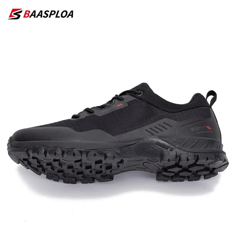 Men's Waterproof Hiking Boots Baasploa - Anti-Skid Above Ankle Travel Shoes Bamboo Fiber