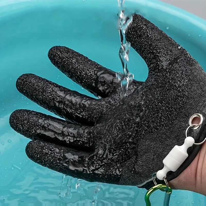 Fishing Catching Gloves Magnet Release Anti-slip Waterproof Fishing Gloves