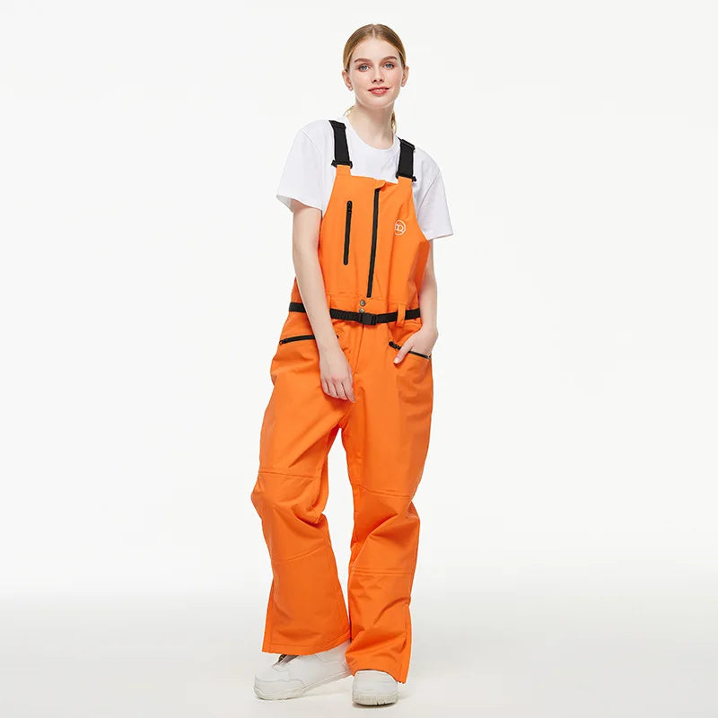 Men Women Ski Pants Winter Windproof Waterproof Reflective Warm Breathable Ski Overalls Pants Female Male Loose Snowboard Pants