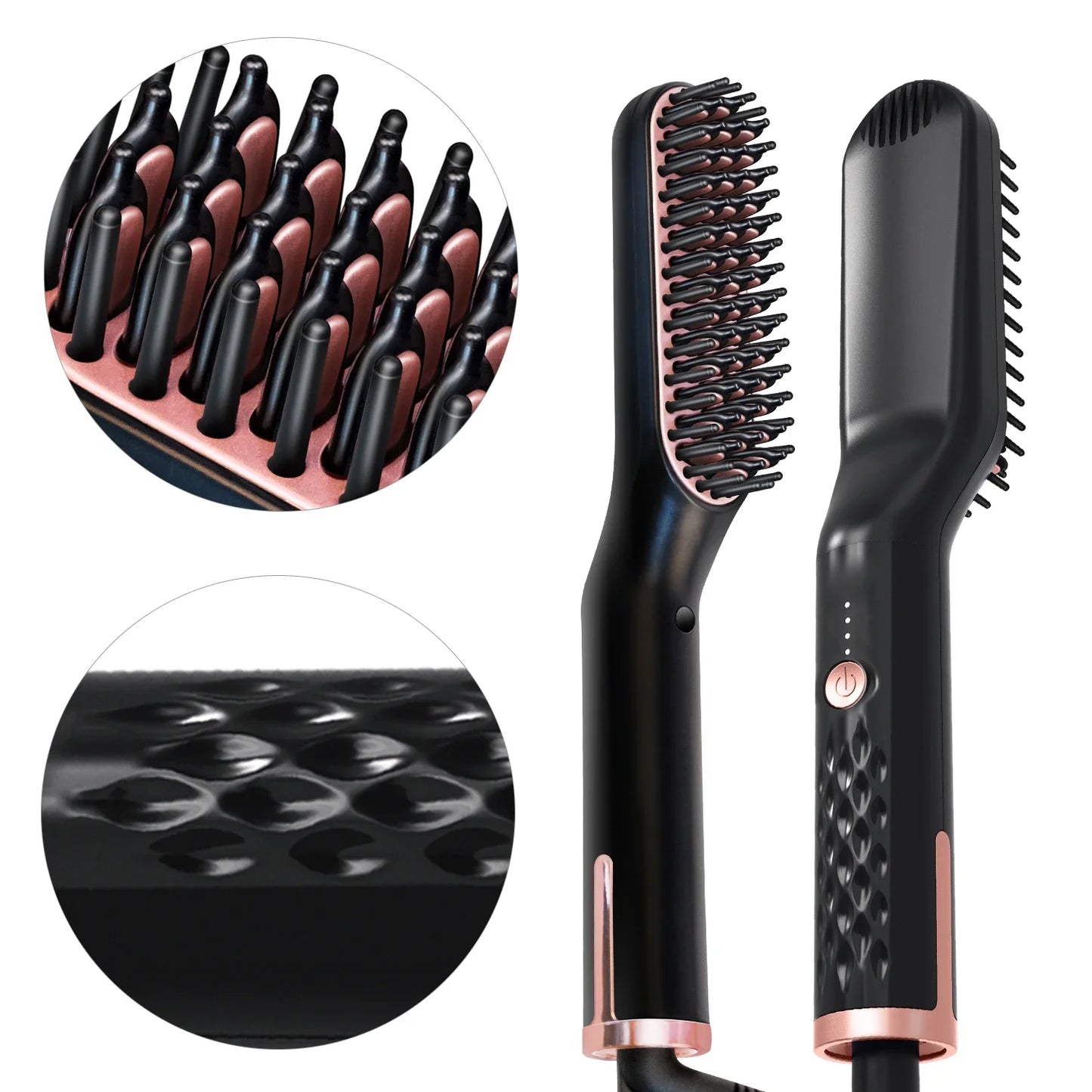Men's Electric Beard Straightener Negative Ion Hair Straightening Brush Hair Straightener Wet & Dry Quick Styler