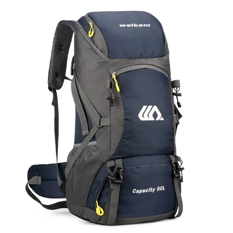 50 liter backpacking with waterproof outdoor gears large hiking backpack camping camping rock climbing hiking bag luggage hiking