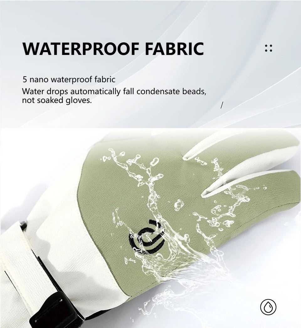 KoKossi Winter Non-slip Touch Screen Waterproof Snowboard Ski Gloves Thickened Windproof Cycling Fleece Warm Riding Gloves