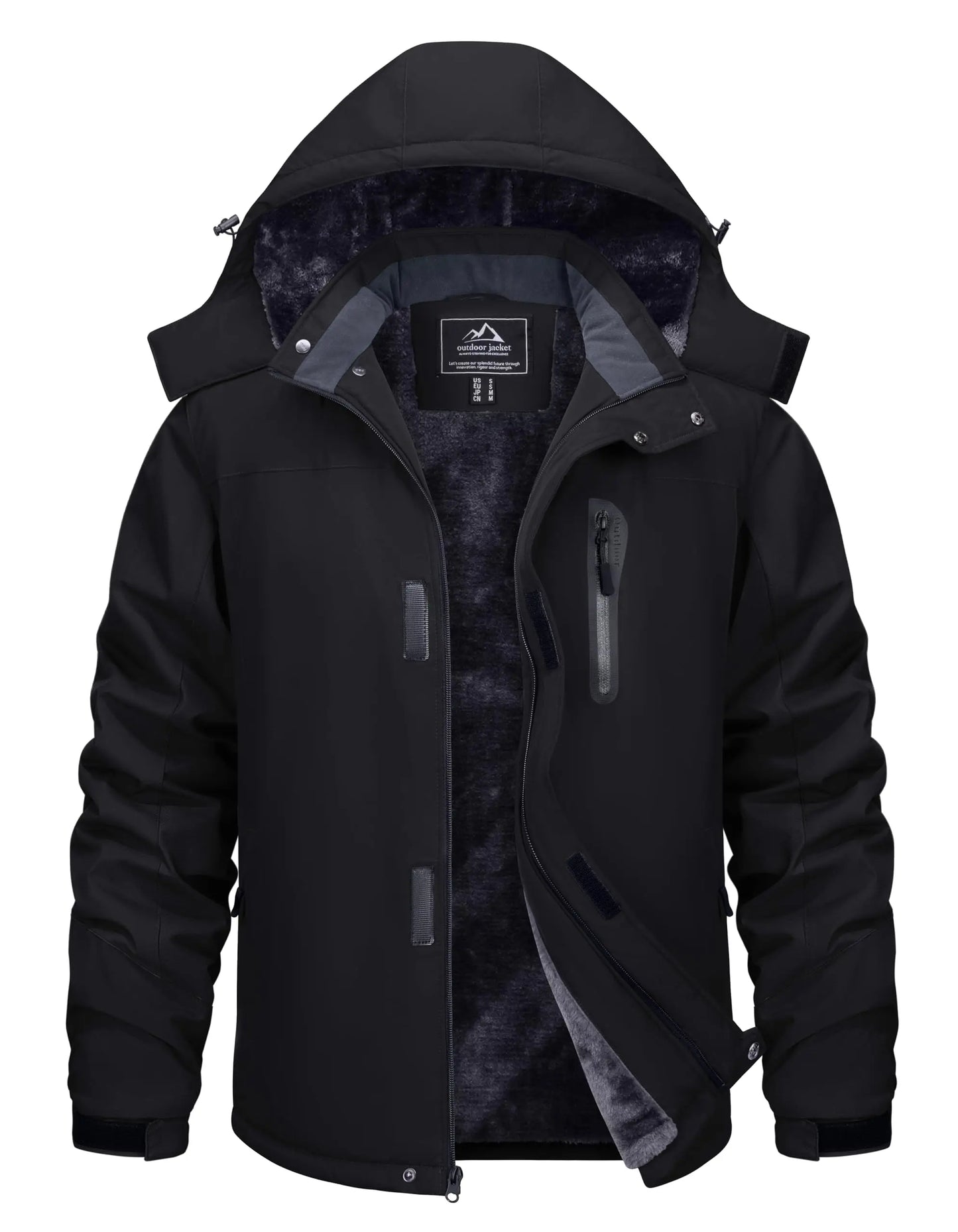 TACVASEN Winter Thicken Ski Snowboard Jacket Mens Fleece Waterproof Hiking Jackets Outdoor Mountain Trekking Windbreaker Parka