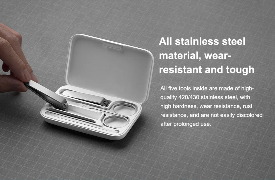 New Original Xiaomi Mijia Manicure Nail Clippers Pedicure Set Portable Travel Hygiene Kit Stainless Steel Nail Cutter Tool Set