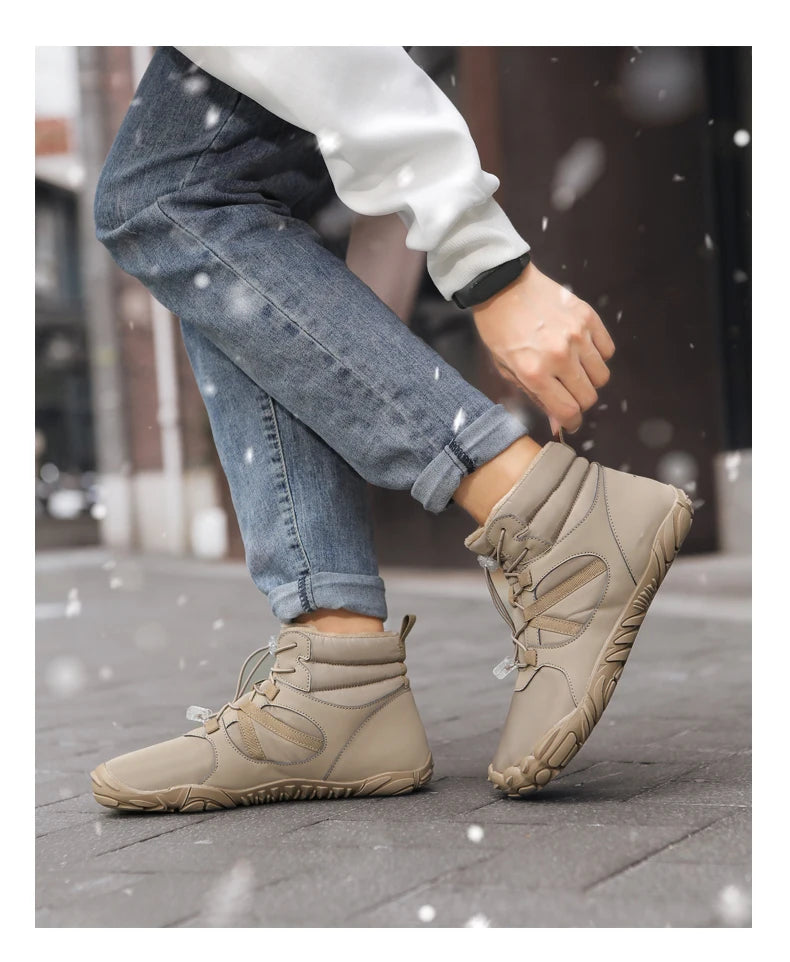 Men Women Waterproof Winter Boots Snow Barefoot Casual Shoes Outdoor Warm Work Shoes Ankle Shoes for Trekking Climbing Hiking