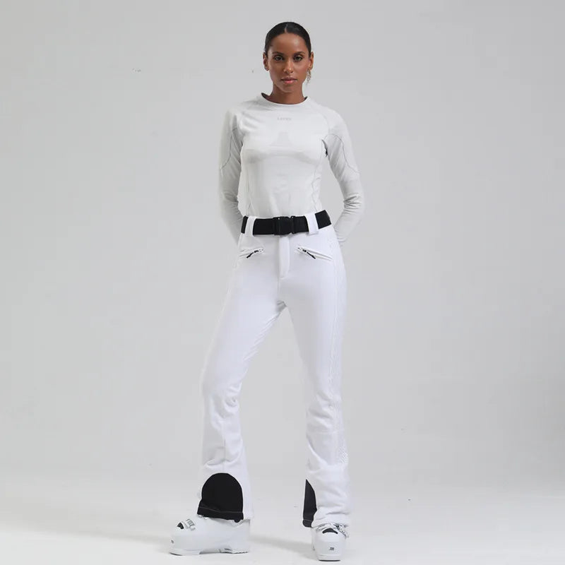 Female Slim Skiing Pants Outdoor Windproof Warm Snow Trousers New Elasticity Women Snowboard Clothes Winter Waterproof Britches