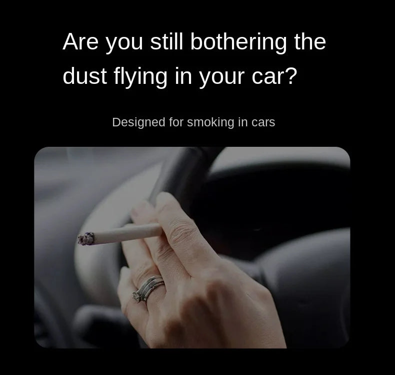 One Click Opening of Car Ashtray with Metal Lining and LED Light Push Type Splash Proof Light, Car Ashtray, Automotive Supplies