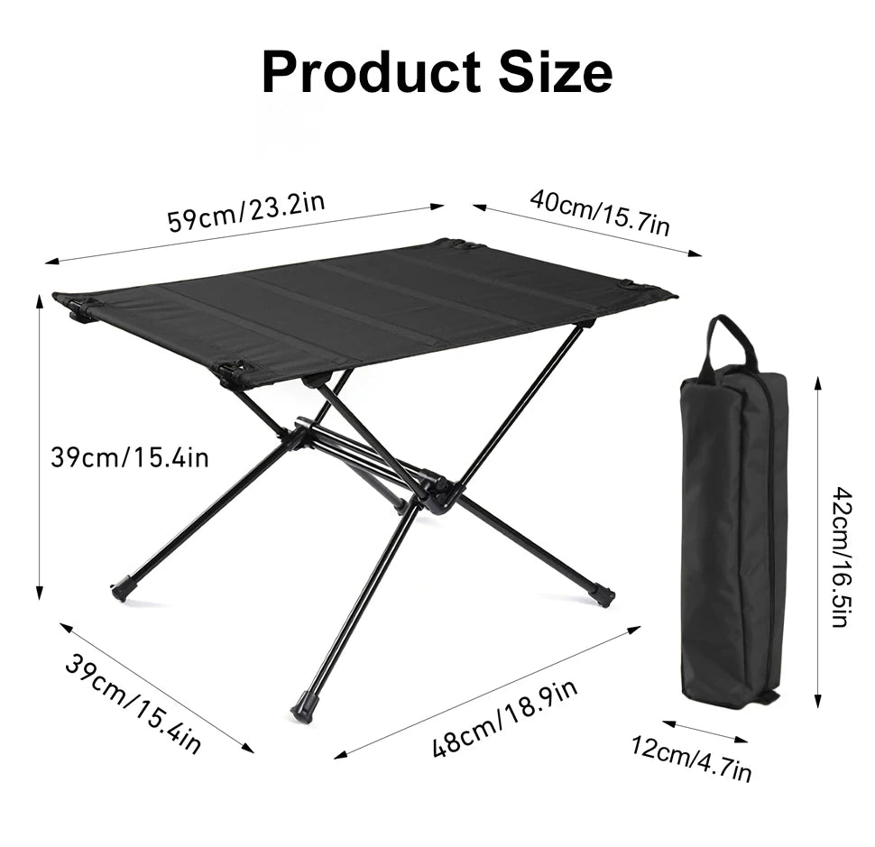 WESTTUNE Camping Folding Table Lightweight 1680D Oxford Roll-Up Table Portable Aluminum Alloy Tourist Tables for Outdoor Picnic