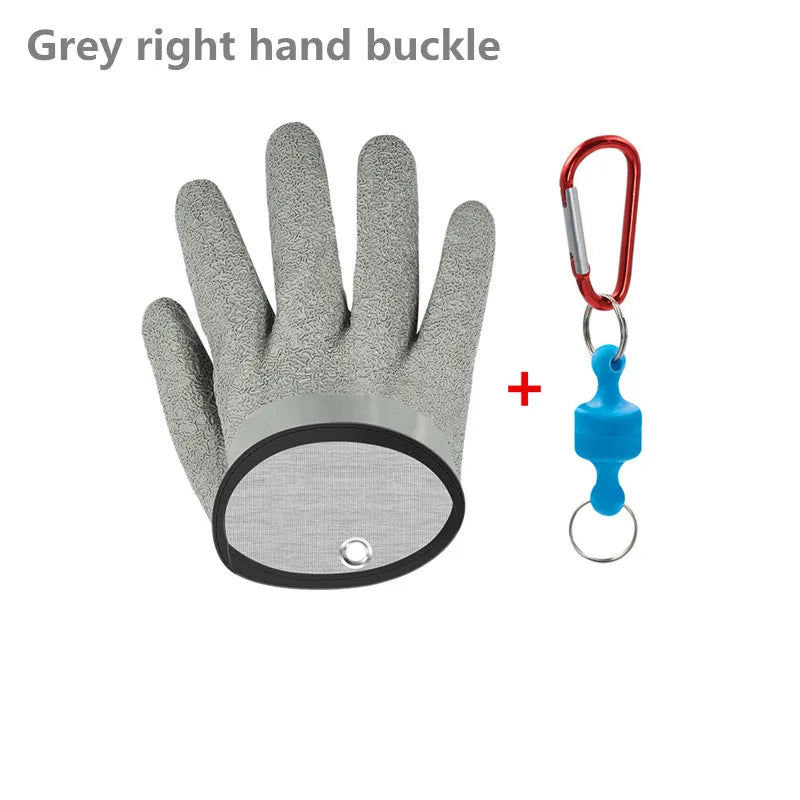 Fishing Gloves Catch Fish Anti-slip Durabl Knit Full Finger Waterproof Work Cutproof Glove Clasp Left Right Apparel Protect Hand