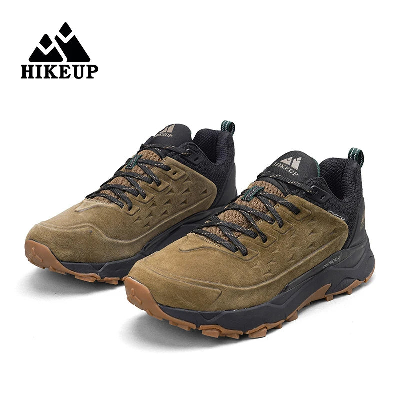 HIKEUP Latest Men's Hiking Shoes Wear-resistant Non-slip Outdoor Sneaker Rock Climbing Trekking Hunting Men Sports Suede Leather