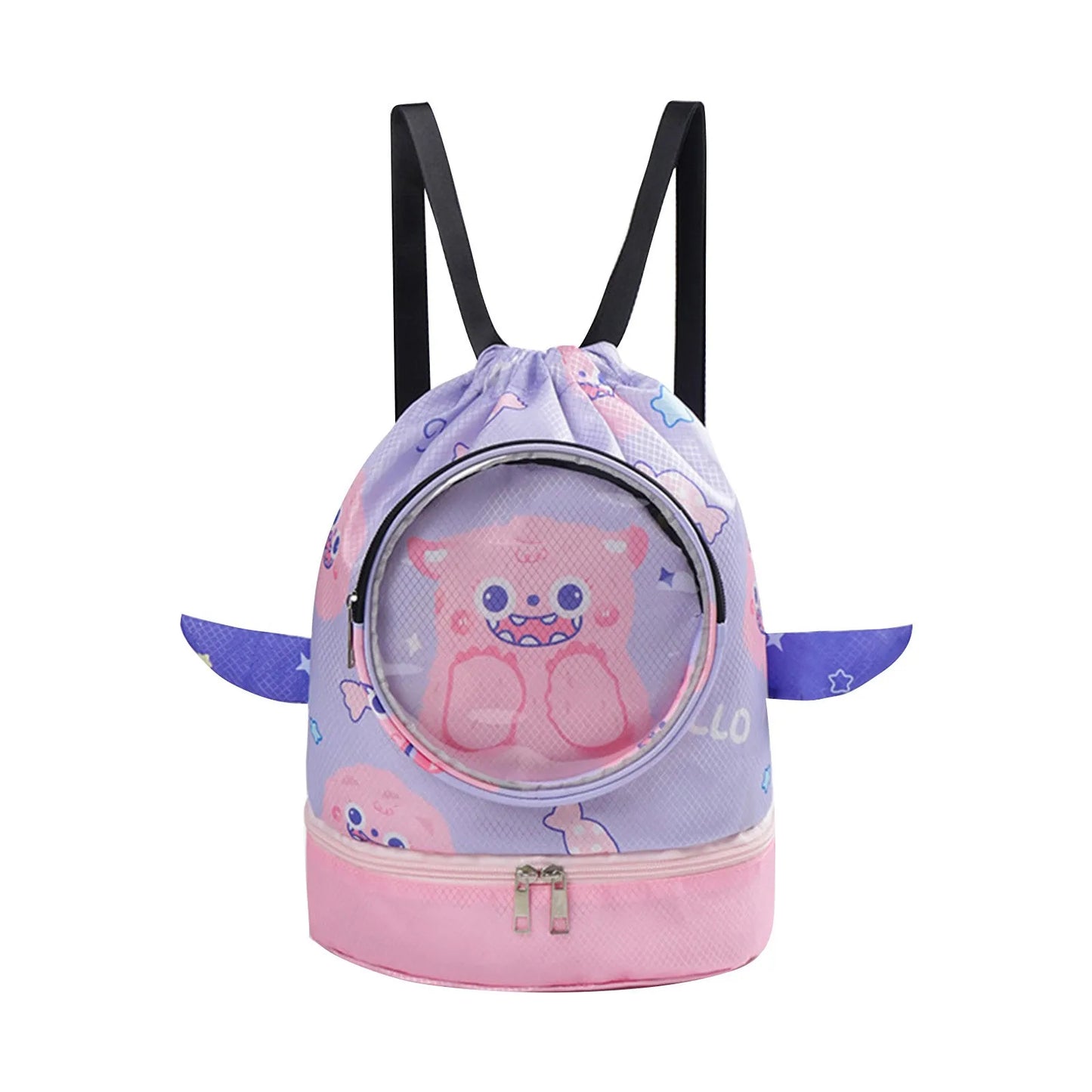 Swimming Wet Dry Bag Waterproof Kids Backpack Portable Oxford Cloth Separation Children Pouch Clothes Holder Pink S