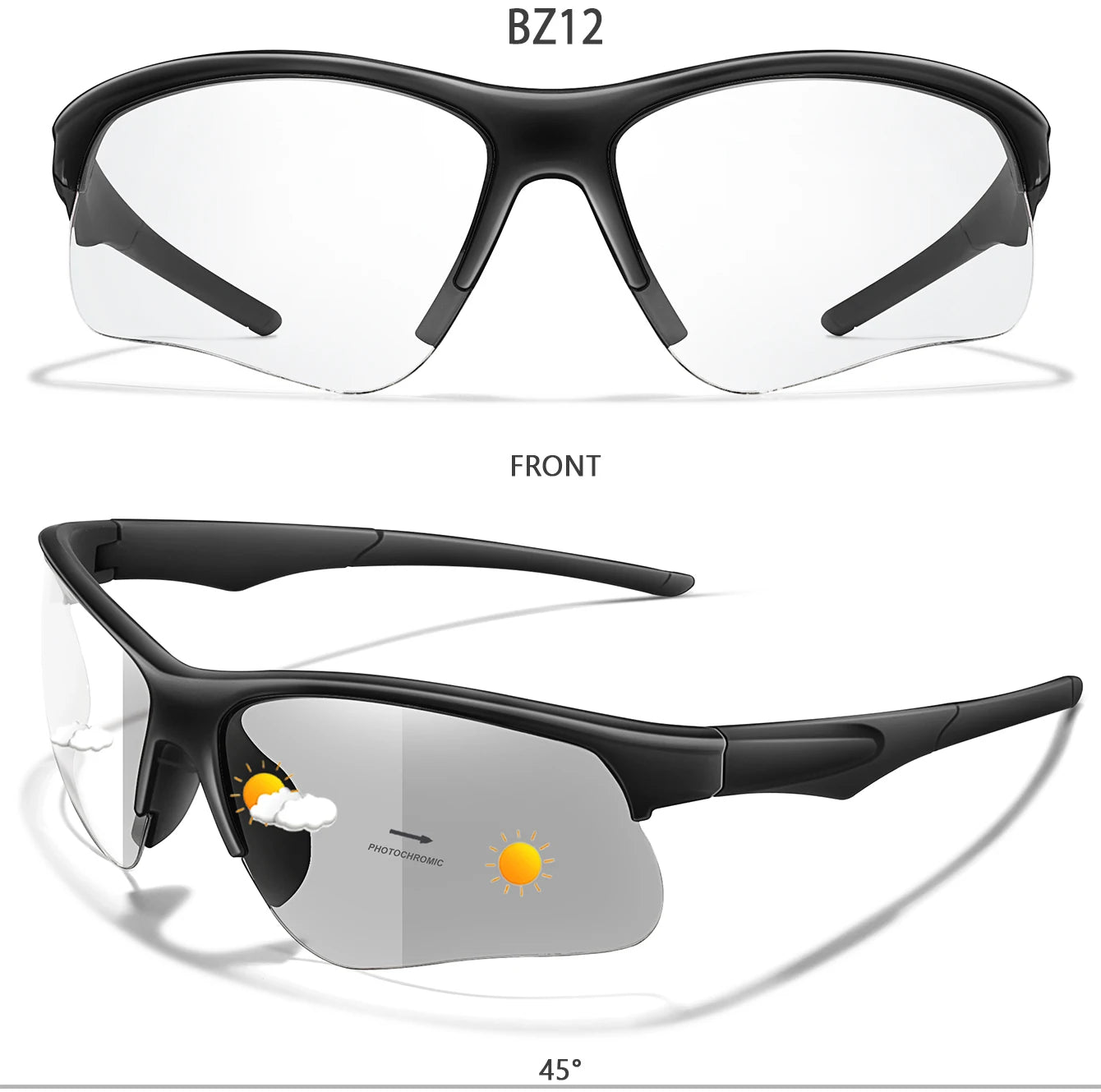 LOISRUBY Style Photochromic Sunglasses Men Women Outdoor Mtb Bicycle Cycling Runnging Eyewear Sports Bike Windproof Goggles