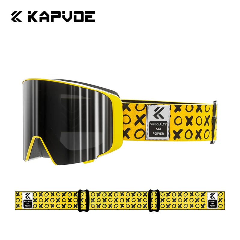 Kapvoe Photochromic Snow Goggles Men Ski Goggles Snowboard Anti-Fog Mask for Women UV400 Protection Glasses Snowmobile Winter