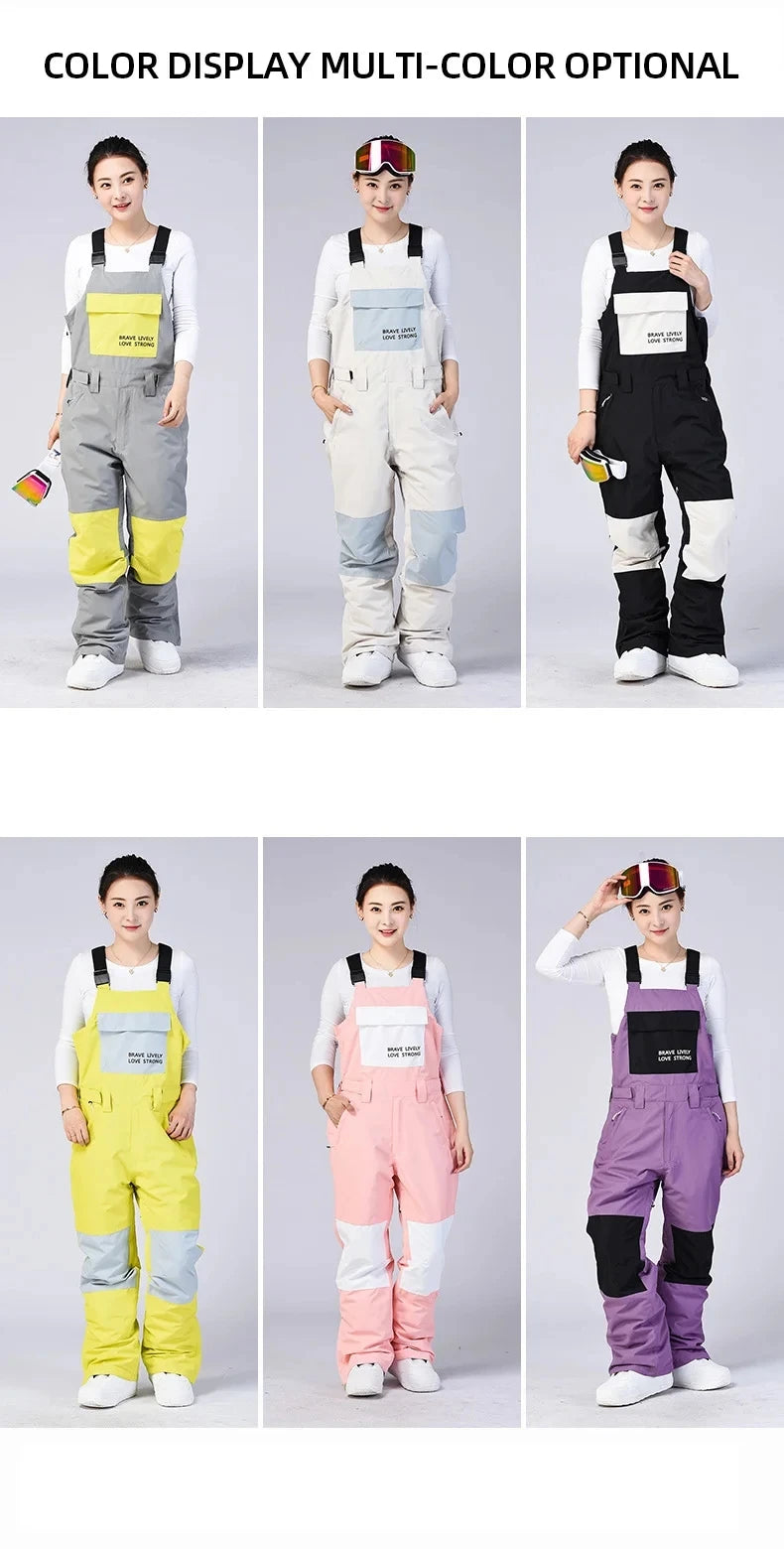 New Men and Women Winter Outdoor Ski Pants Windproof Waterproof Warm Breathable Snowboarding Pants Snow Sports Bibs Pants