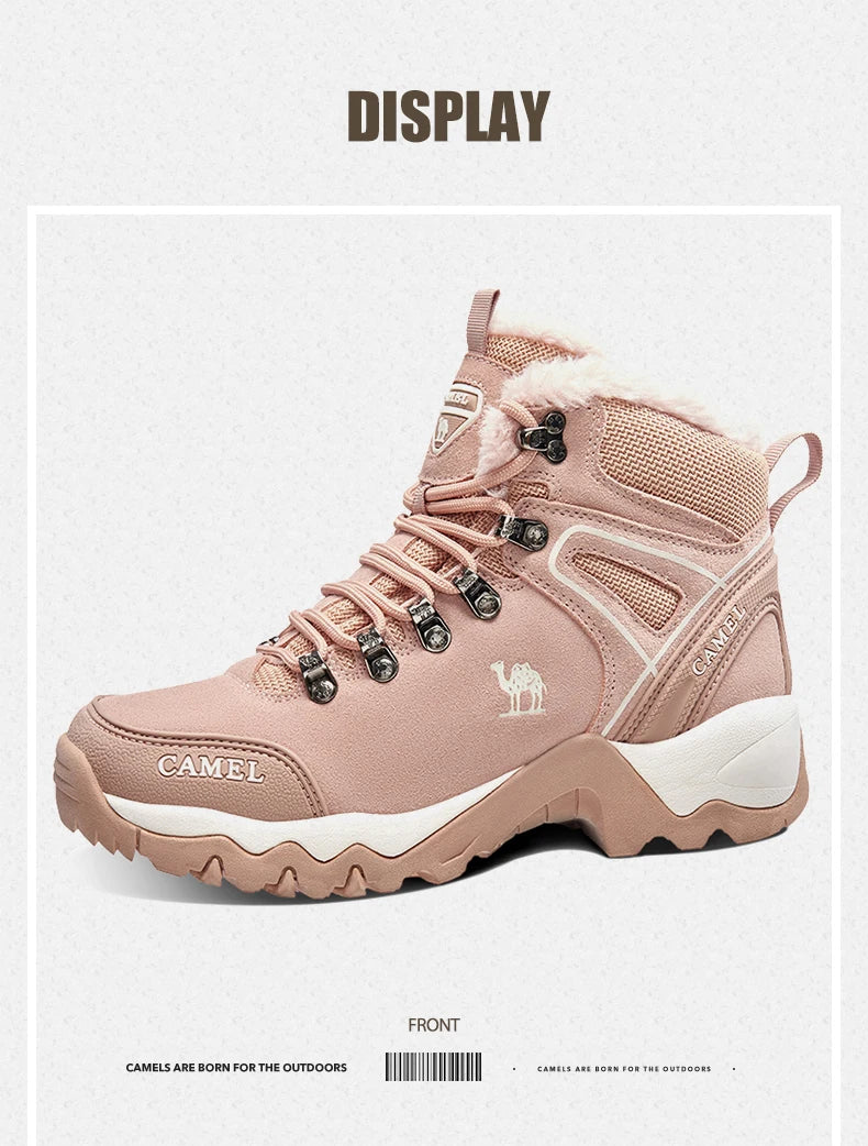 GOLDEN CAMEL Waterproof Hiking Shoes Military Hiking Boots High Top Trekking Shoes for Women 2024 Autumn Non-slip Wear-resistant
