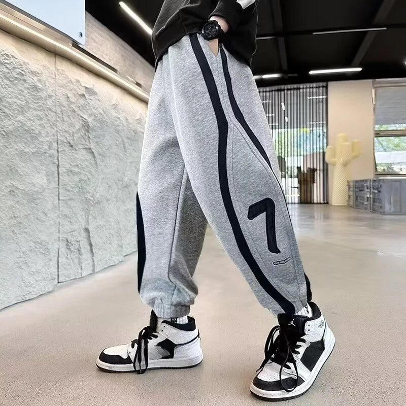 New Boy Cargo Pants Children Casual Cotton Sweatpants Three-dimensional High Visibility High Street Sports Pants Kids Clothes