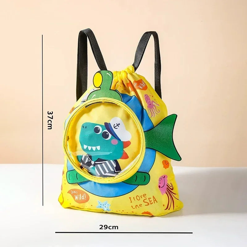 Swimming Bag Kids Waterproof Storage Shoulder Packs Hand Wet Dry Separation Bag Large Capacity Pouch Summer Swimming Backpack