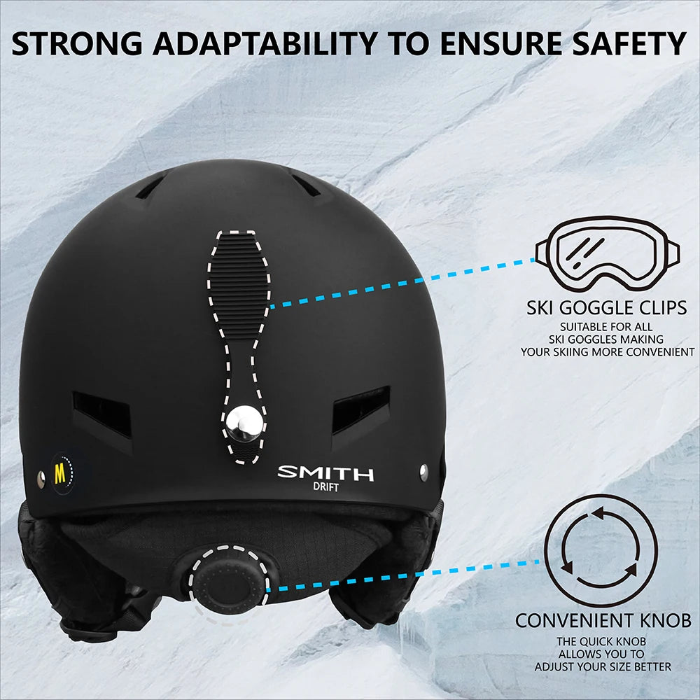 SMITHDRIFT Unisex Ski Helmet Half-covered Skiing Snowboard Winter Sports Helmet Snow Skating Integrally-Molded Helmet Youth