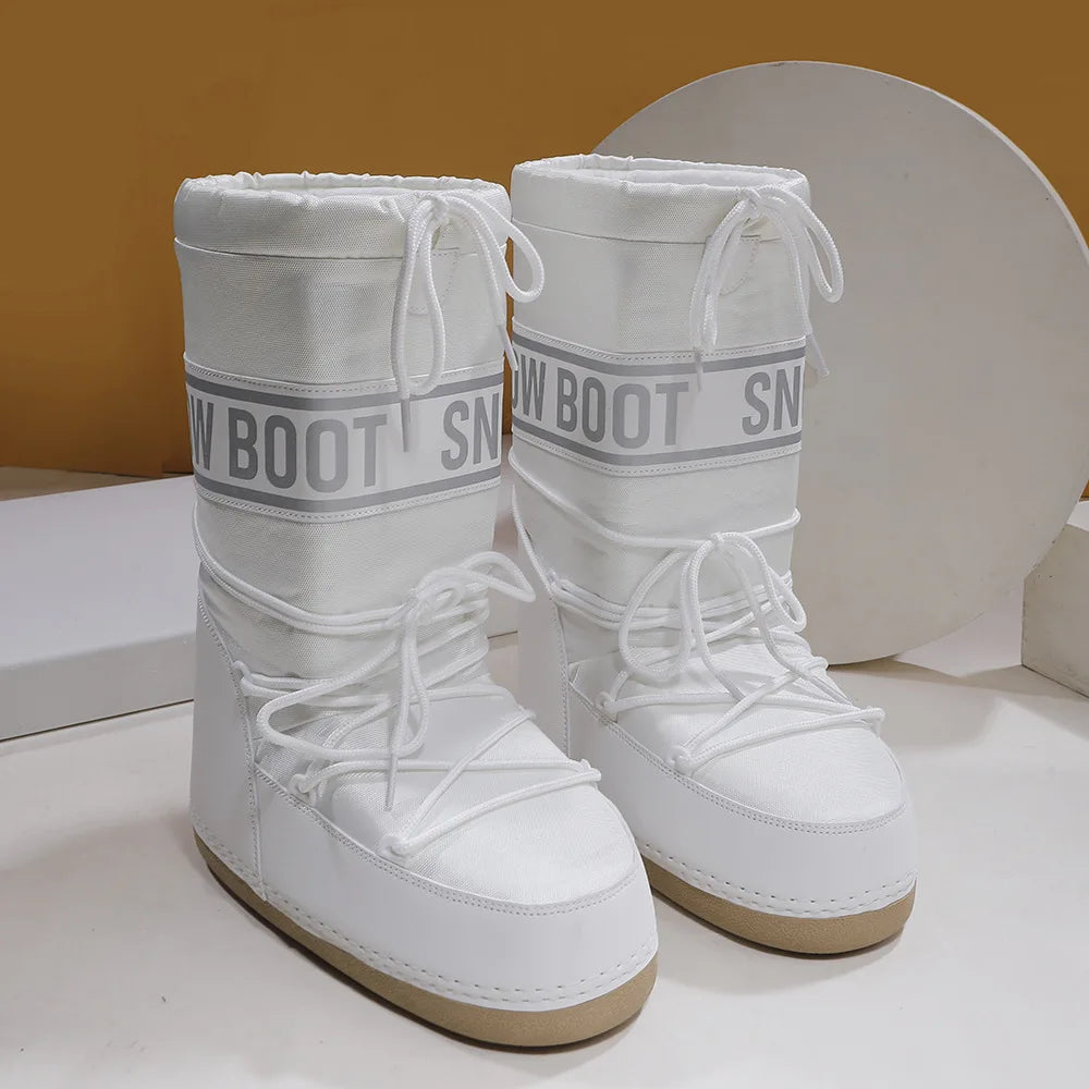 Winter Boots Women Snow Boots Mid-calf Cold-proof Antiskid Thicken Plush Waterproof Thick Platform Space Ski Boots Size 35-43