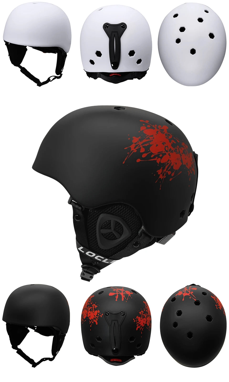 LOCLE Men Skiing Helmet Children Women Ultralight Extreme Sports Skateboard Snowboard Helmet Snowmobile Motorcycle Helmet