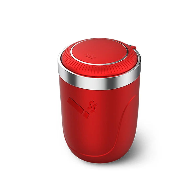 One Click Opening of Car Ashtray with Metal Lining and LED Light Push Type Splash Proof Light, Car Ashtray, Automotive Supplies