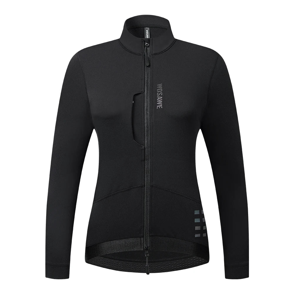 WOSAWE Women's Winter Thermal Fleece Cycling Jersey Long Sleeve Bike Jacket for Riding & Gym Ropa Ciclismo Clothings