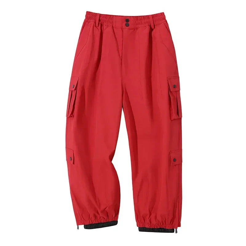 Winter Man Snow Pants 2025 New Women Waterproof Ski Overalls Loose Couple Skiing Pants Outdoor Sport Pro Warm Windproof Trousers
