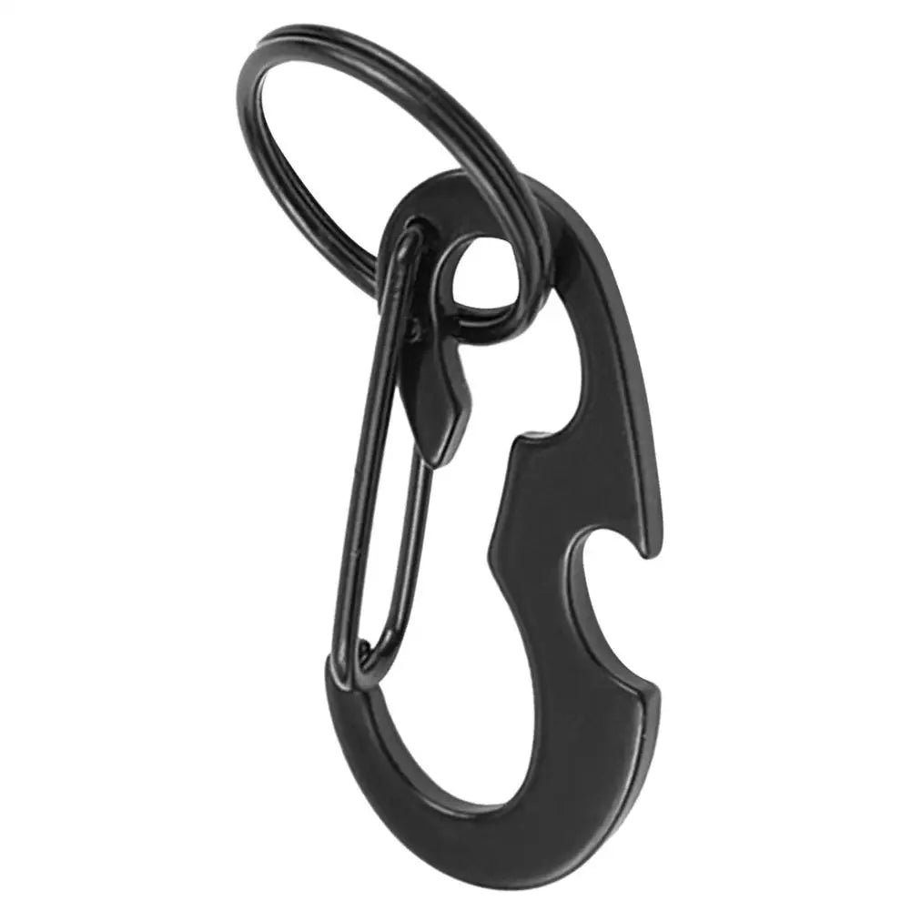 Carabiner Keychain Hook Outdoor Stainless Steel Carabiner Cap Lifter Hex Driver Bottle Opener Keychain Ring Climbing Accessorie