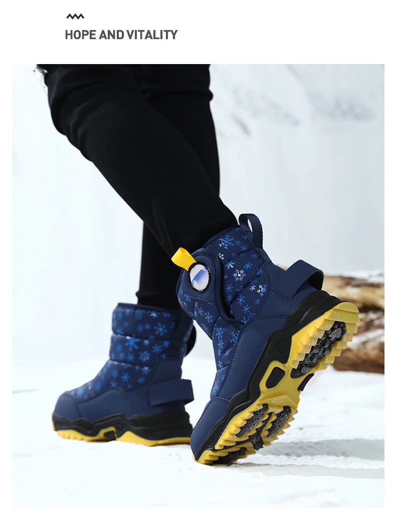Hot Sell Girls Boots Children Snow Boots For Boys Fashion Sneakers Winter Kids Warm Snow Boots Sport Fashion Leather Shoes