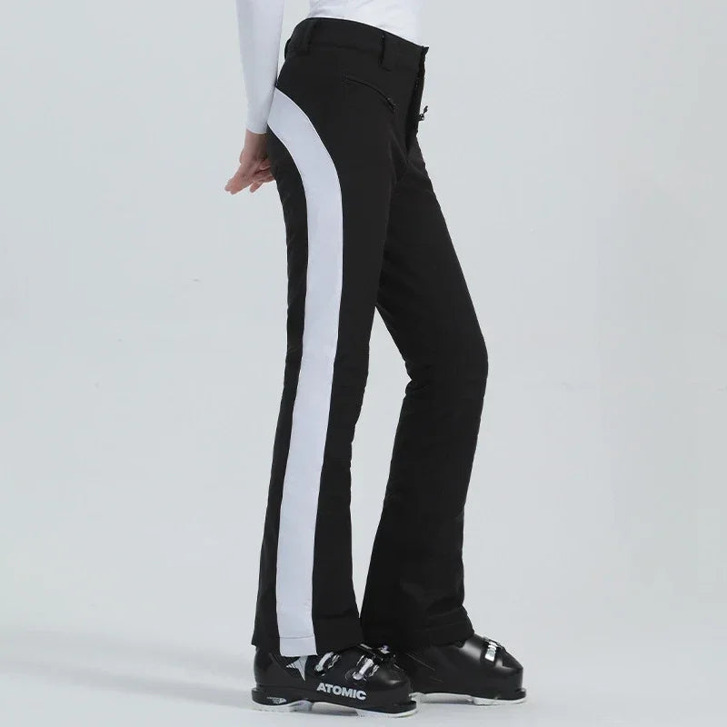Ladies High Elasticity Skiing Pants Women Slim Winter Trousers 2025 Alpine Sport Ski Pants Outdoor Warm Waterproof Snow Clothes