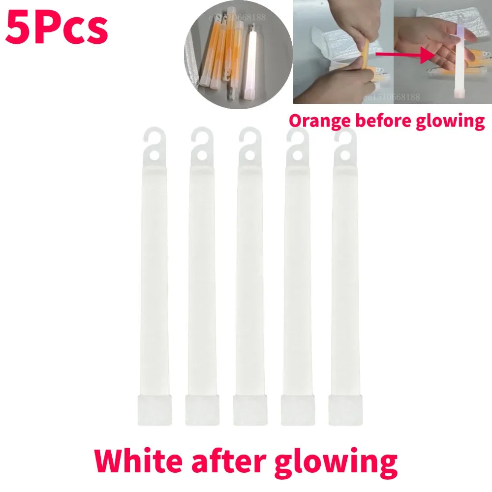 6 Inch Survival Kit Military Glow Light Sticks Walking and Hiking Camping SOS Gear Outdoor Military Equipment Camping Supplies