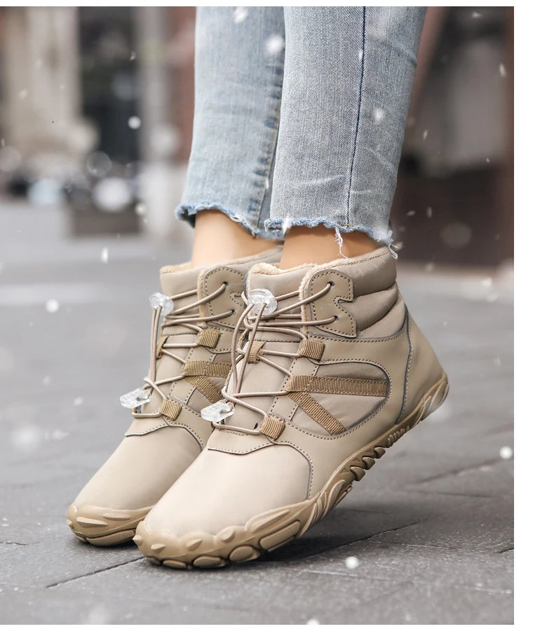 Men Women Waterproof Winter Boots Snow Barefoot Casual Shoes Outdoor Warm Work Shoes Ankle Shoes for Trekking Climbing Hiking